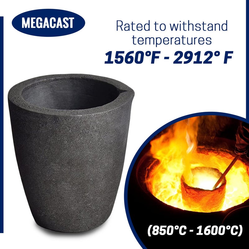 MegaCast #4 8KG MegaCast, Foundry Clay Graphite Crucibles Black Cup Furnace Torch Melting Casting Refining Gold Silver Copper Brass Aluminum - Image 3